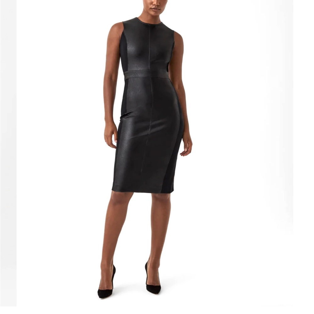 Spanx Faux Leather Fitted Dress